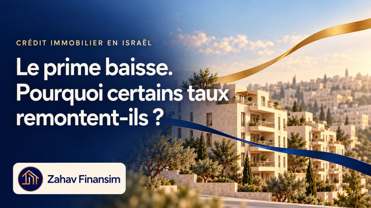 Crédit immobilier en Israël : pourquoi le prime peut baisser pendant que d’autres taux remontent ?